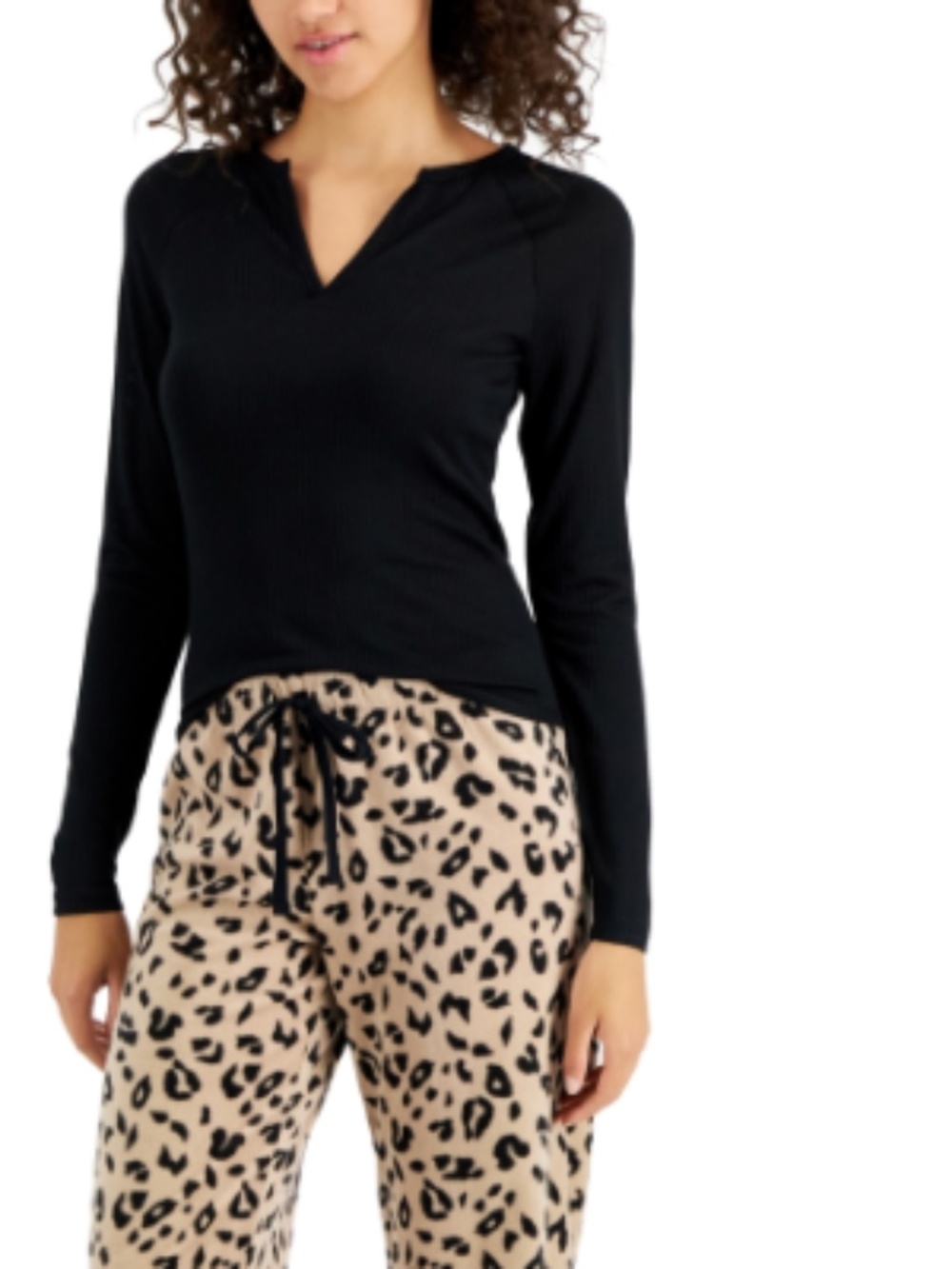 Jenni Women's Split-Neck Pajama Top